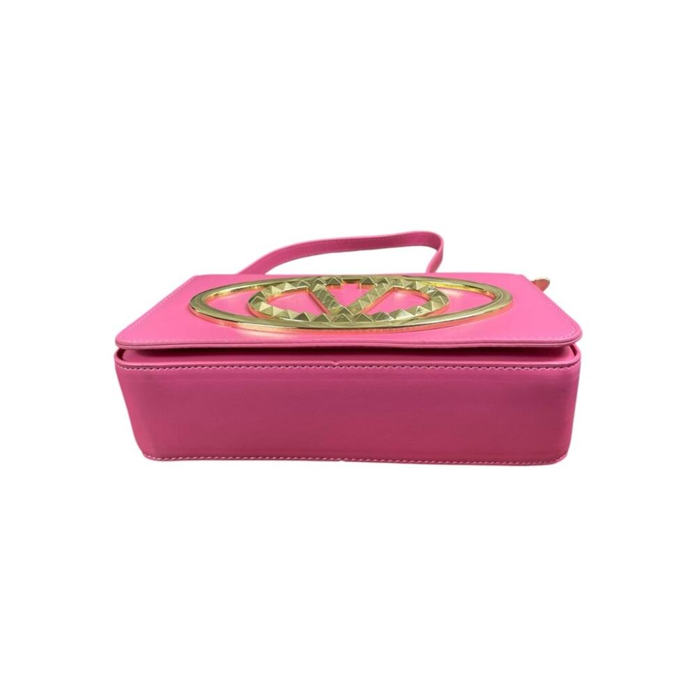 Designer Pink V Logo Shoulder Crossbody Bag - Picture 9 of 15